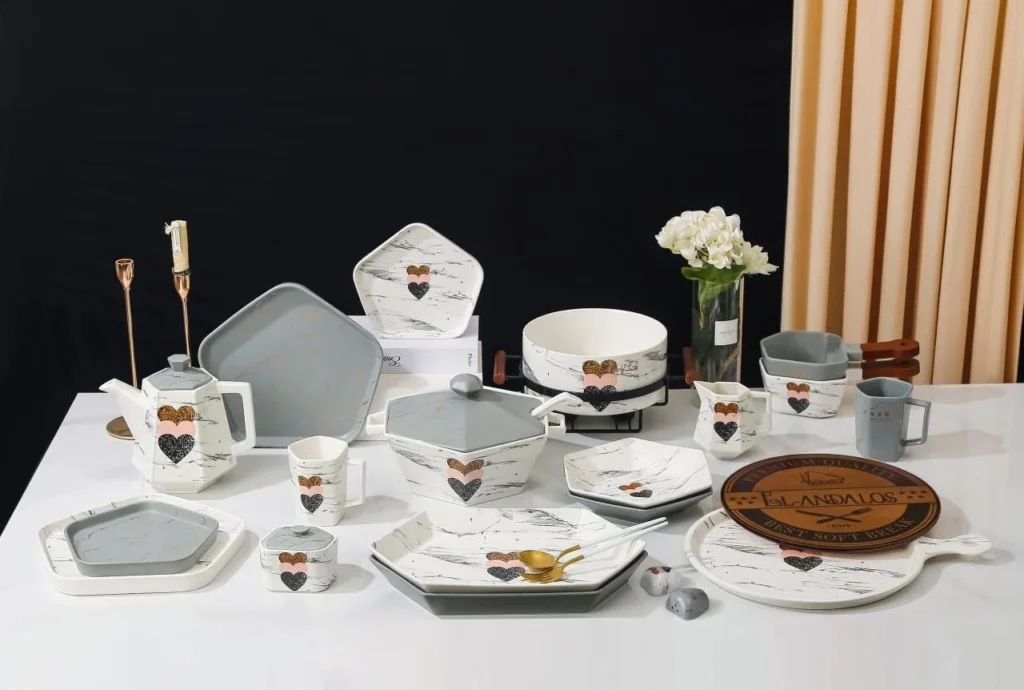 طقم عشاء الاندلس بورسلين تركي 46 ق