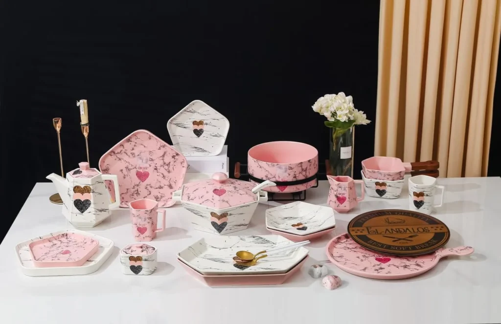 طقم عشاء الاندلس بورسلين تركي 46 ق