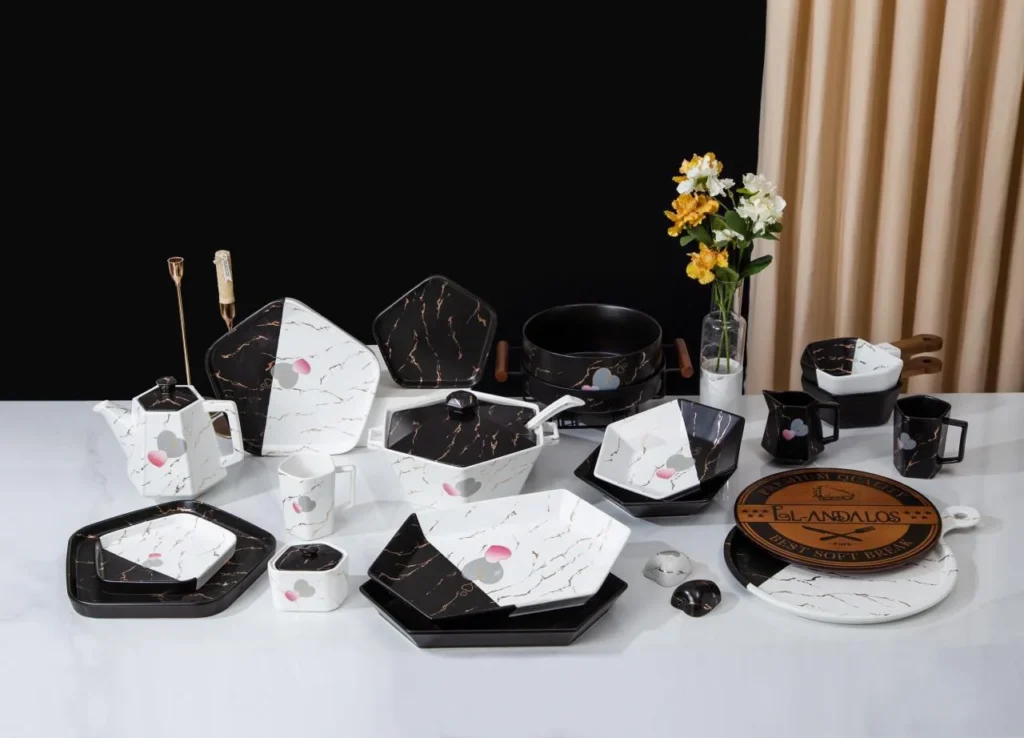 طقم عشاء الاندلس بورسلين تركي 46 ق