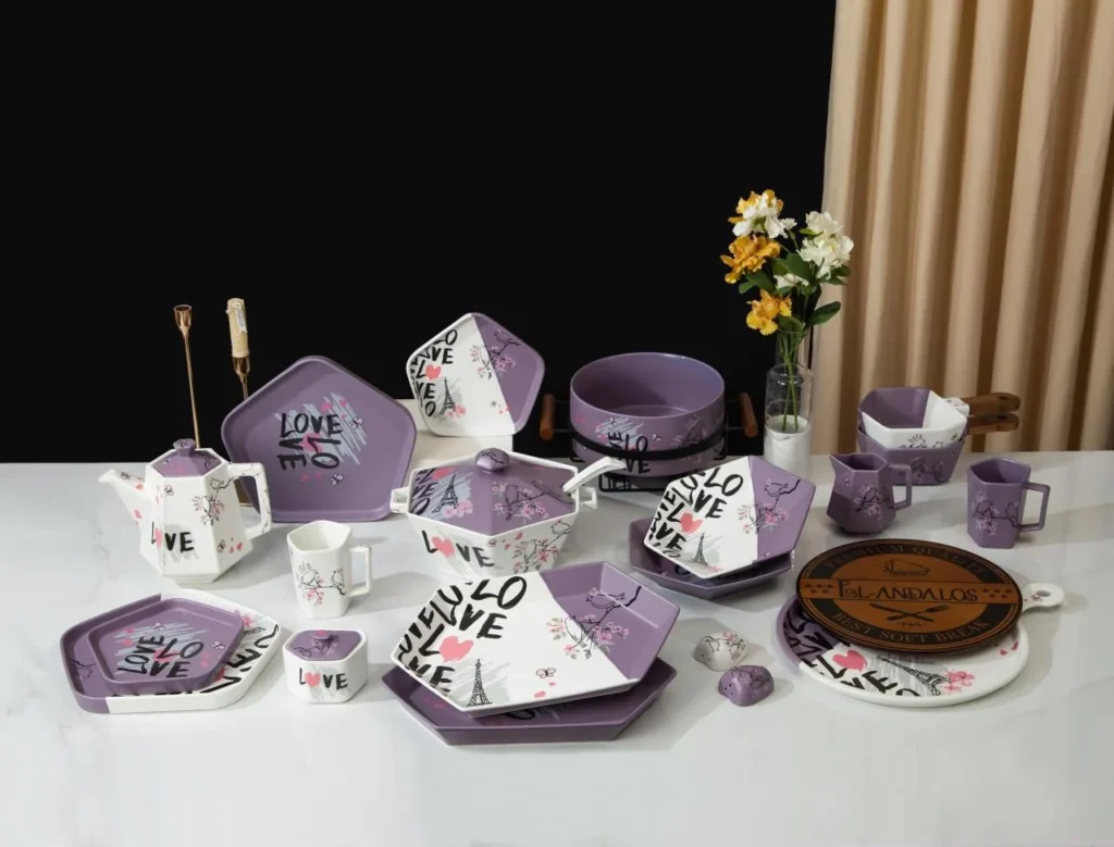 طقم عشاء الاندلس بورسلين تركي 46 ق