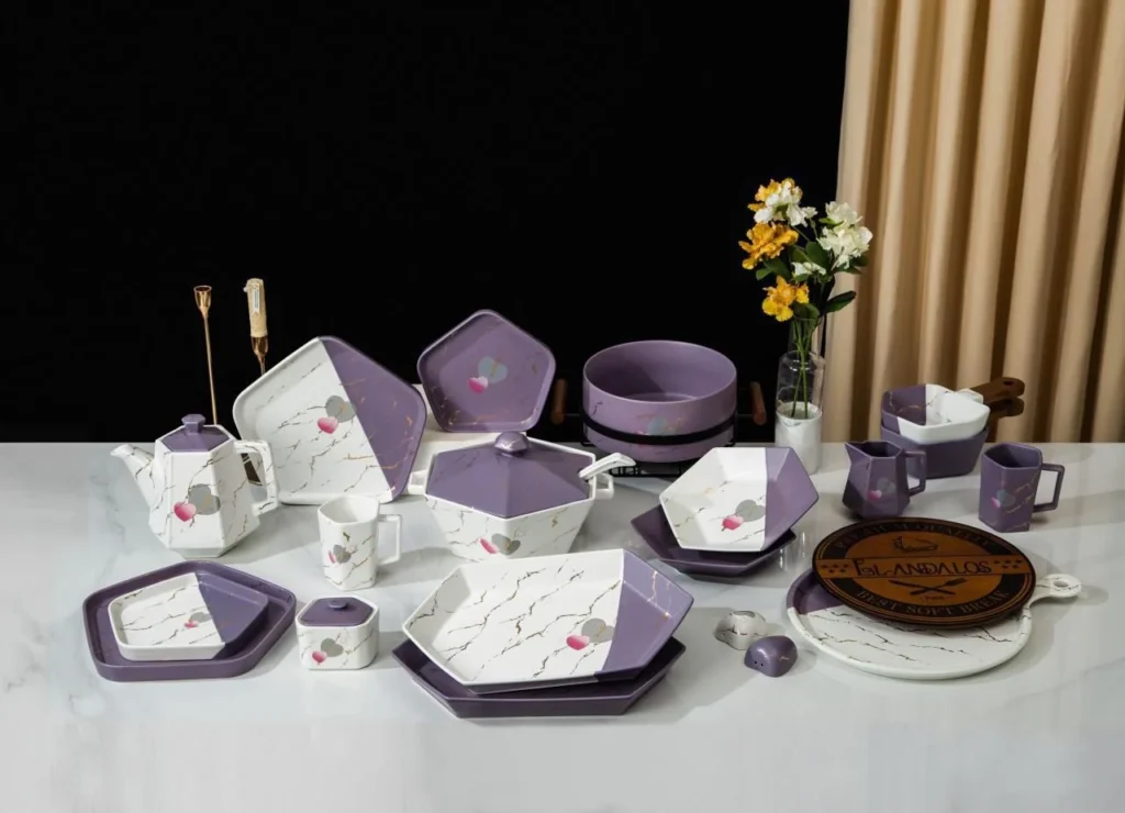 طقم عشاء الاندلس بورسلين تركي 46 ق