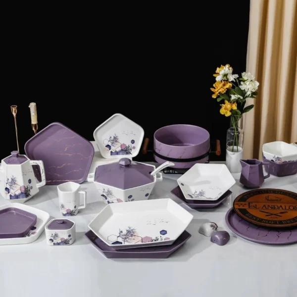 طقم عشاء الاندلس بورسلين تركي 46 ق