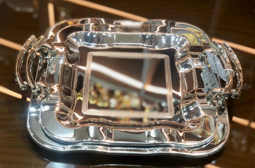 طقم صواني تقديم استانلس 18/10 2 قطعه