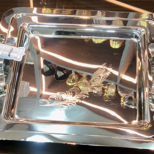 طقم صينيه تقديم استانلس 18/10 2 قطعه