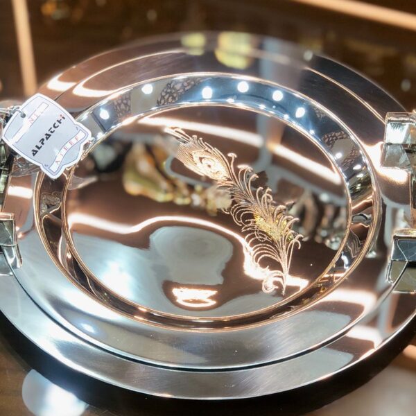 طقم صواني تقديم استانلس 18/10 2 قطعه