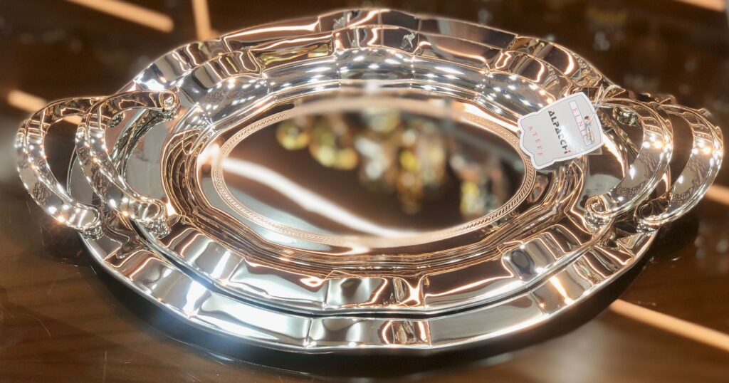 طقم صواني تقديم استانلس 18/10 2قطعه