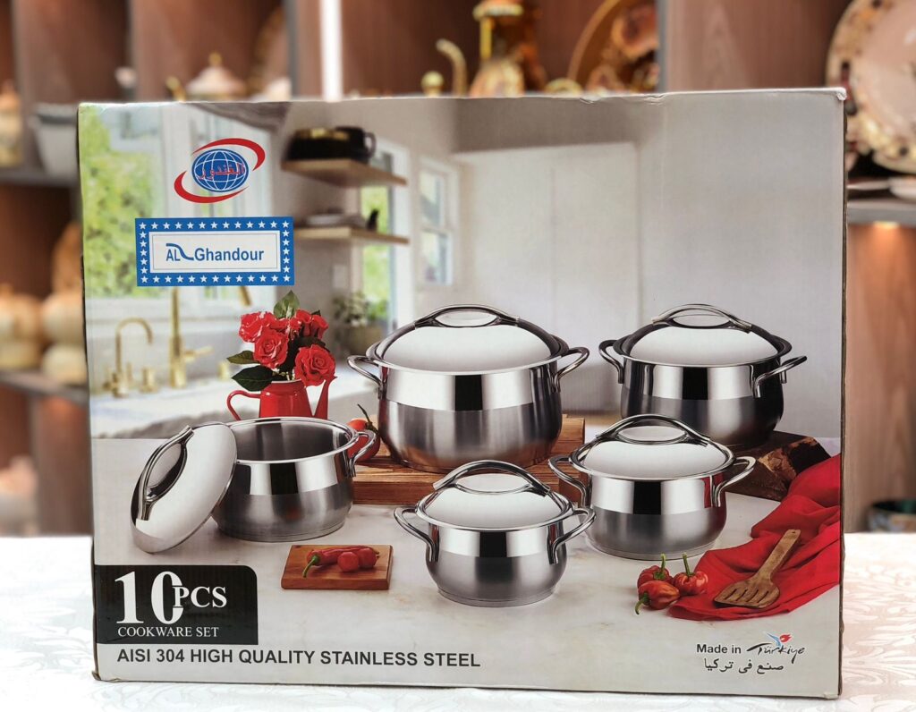 طقم حلل استانلس تركي 10 قطع