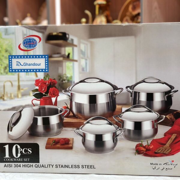طقم حلل استانلس تركي 10 قطع