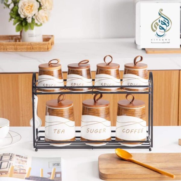 طقم توابل بورسلين 8 ق