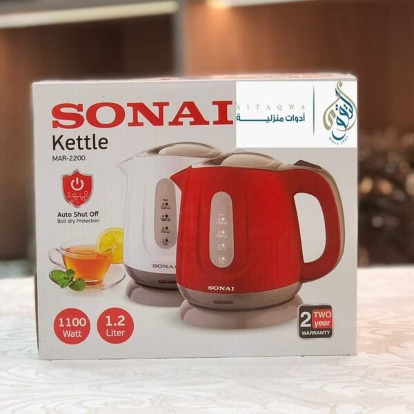 غلايه سوناي سعة 1.2 لتر اكريلك 1100 وات