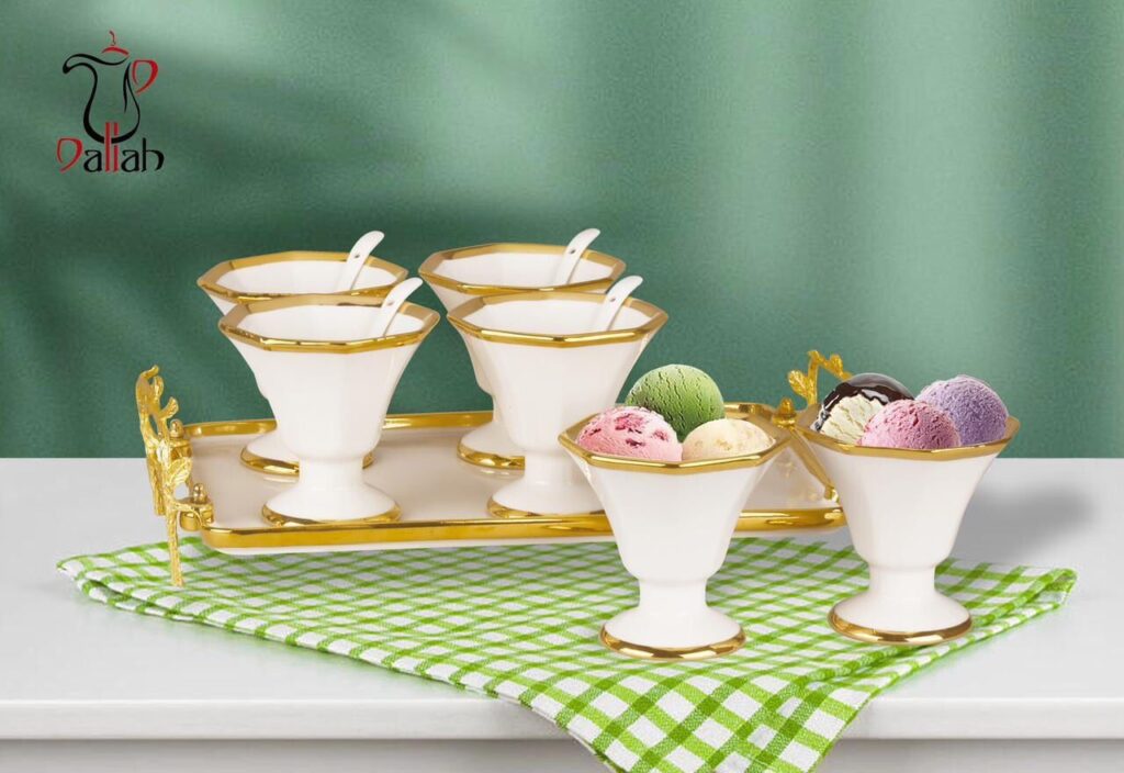 طقم جيلي + ايس كريم بورسلين 13 ق