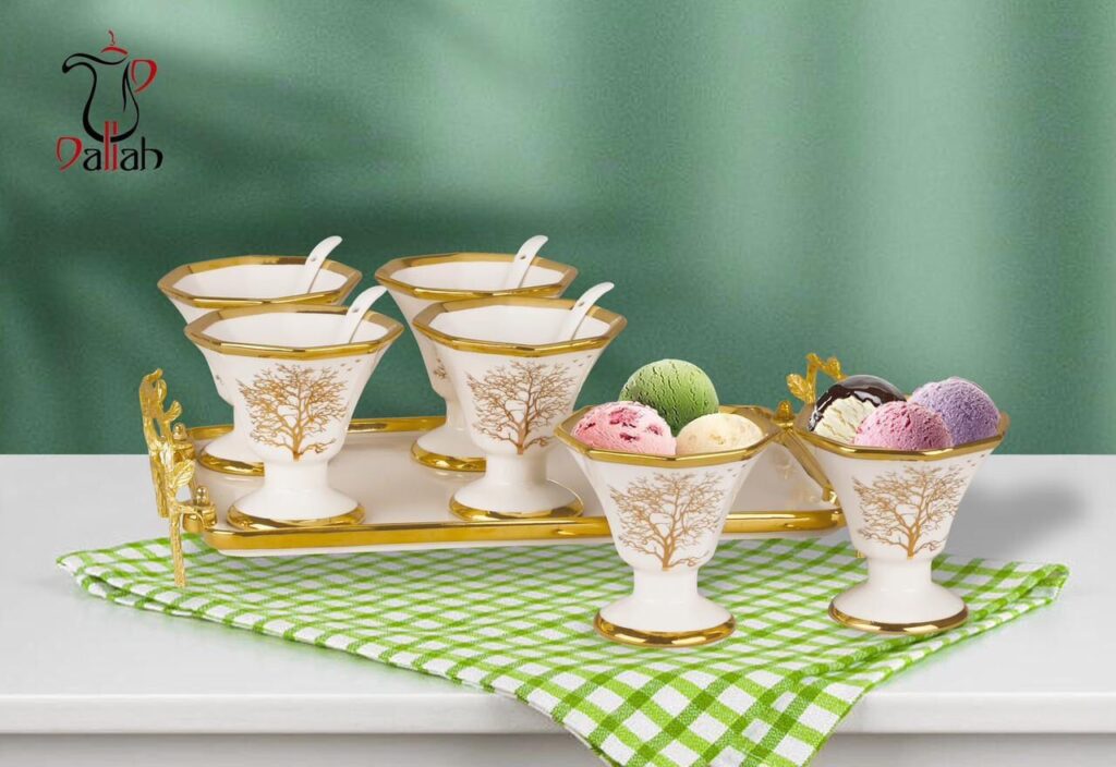 طقم جيلي + ايس كريم بورسلين 13 قطعه