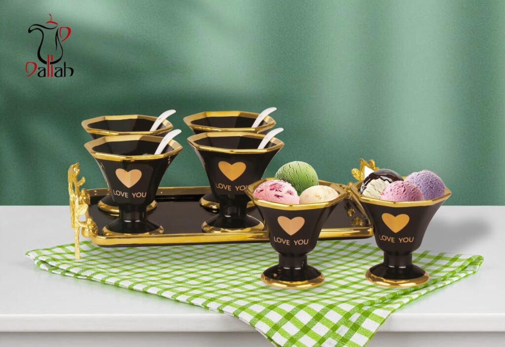 طقم جيلي + ايس كريم بورسلين 13 ق