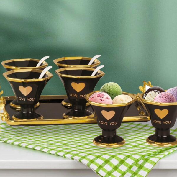 طقم جيلي + ايس كريم بورسلين 13 ق