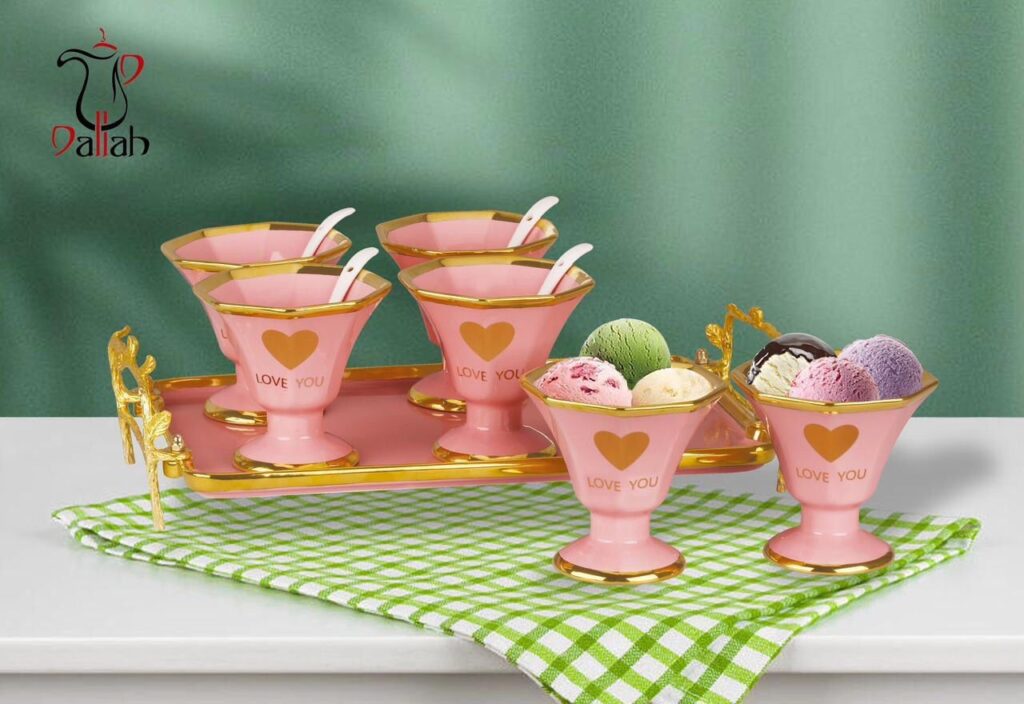 طقم جيلي + ايس كريم بورسلين 13 ق