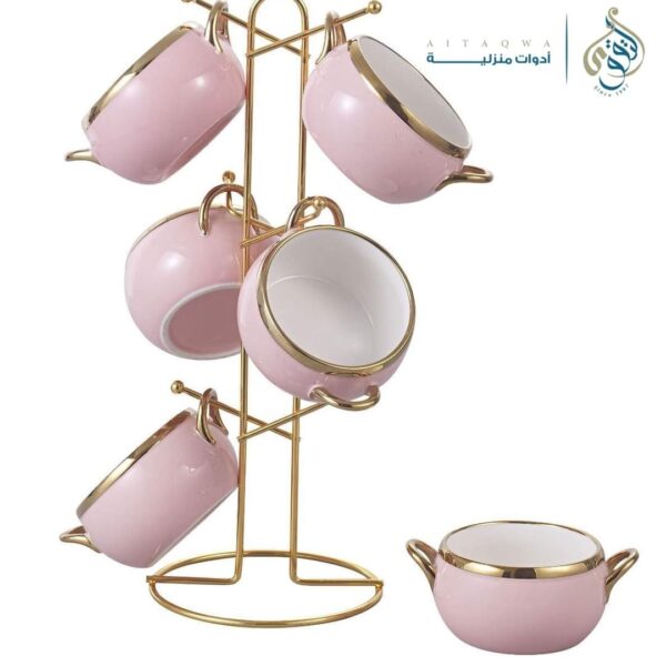 طقم شوربه بورسلين علي حامل 7 قطع