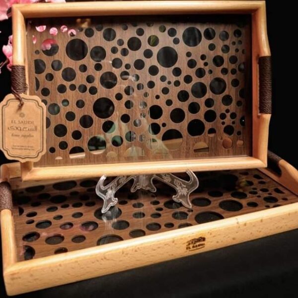 طقم صواني تقديم خشب 2 قطعه