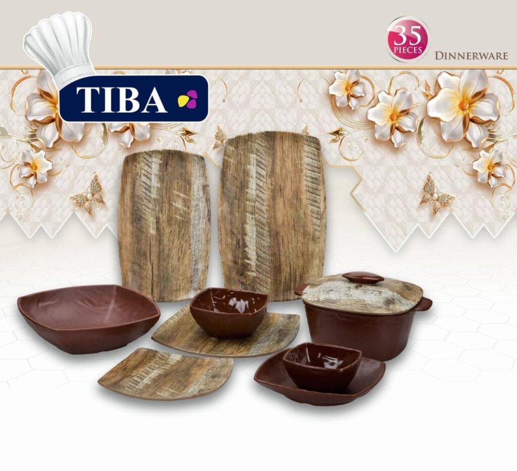 طقم ميلامين مربع تركي 35 قطعه