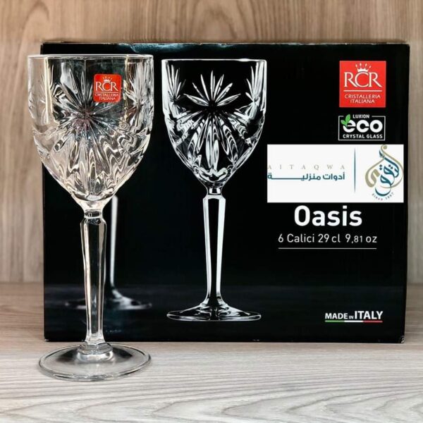 طقم كاسات كريستال ايطالي 6 قطع