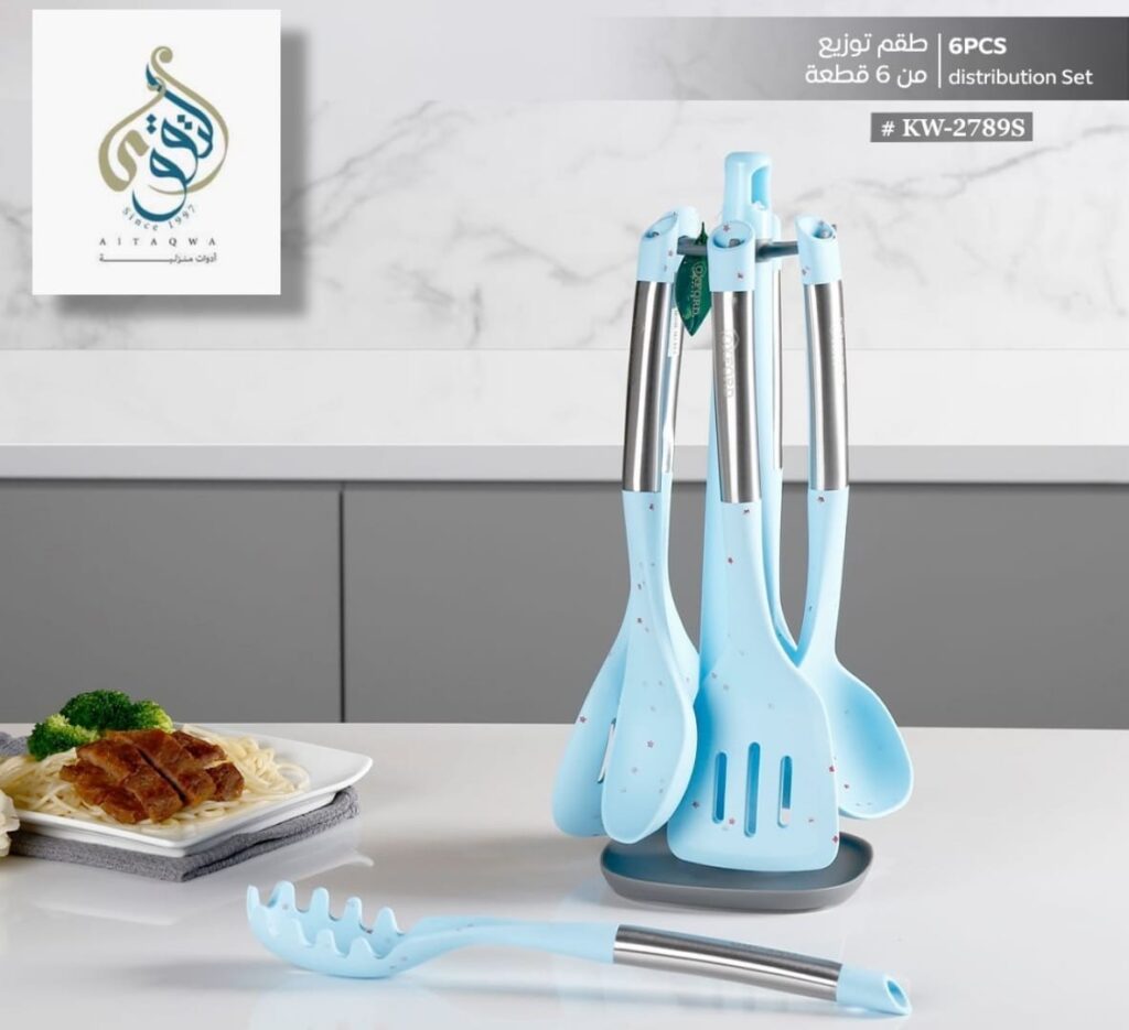طقم توزيع سيليكون يد معدن 7 قطع