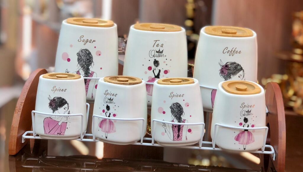 طقم توابل بورسيلين 7 قطع