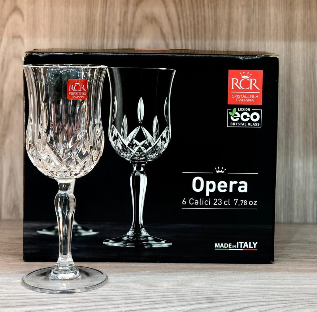طقم كاسات كريستال ايطالي 6 قطع