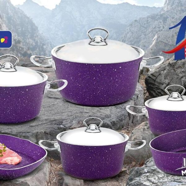 طقم حلل جرانيت يد استيل تركي 10 قطعه