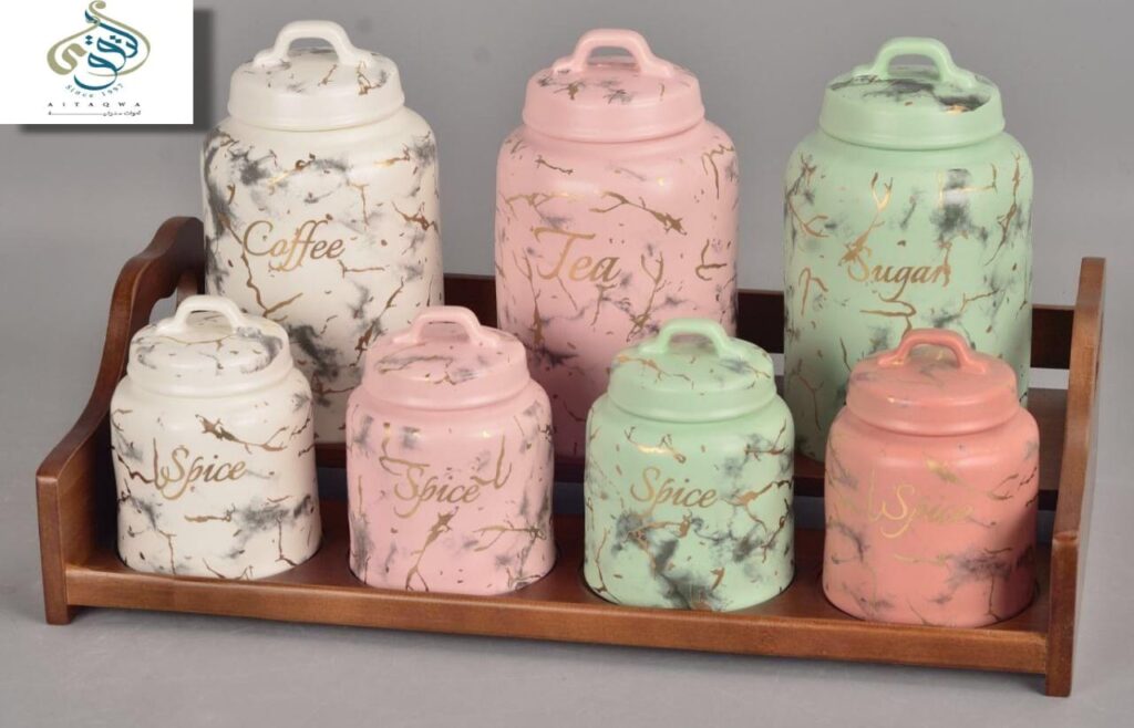 طقم توابل بورسلين 7 قطع