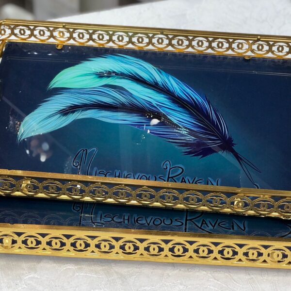 طقم صواني تقديم زجاج 2 قطعه