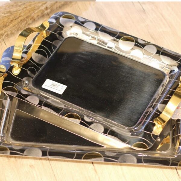 طقم صواني تقديم استانلس 2 قطعه