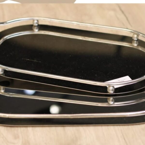 طقم صواني تقديم استانلس 2 قطعه