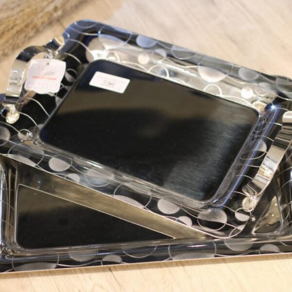 طقم صواني تقديم استانلس 2 قطعه