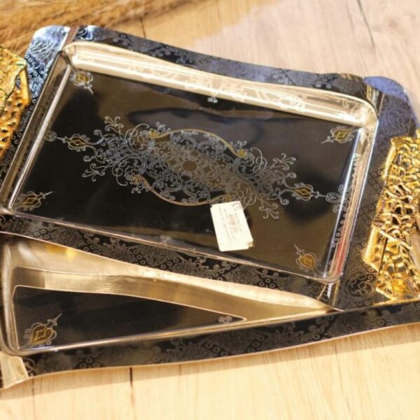 طقم صواني تقديم استانلس 2 قطعه