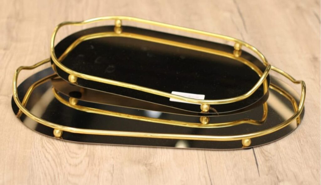 طقم صواني تقديم استانلس 2 قطعه