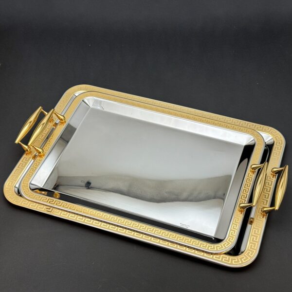 طقم صواني تقديم استانلس ايطالي 2 قطعه