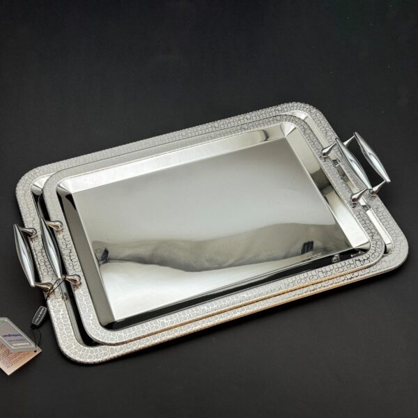 طقم صواني تقديم استانلس ايطالي 2 قطعه