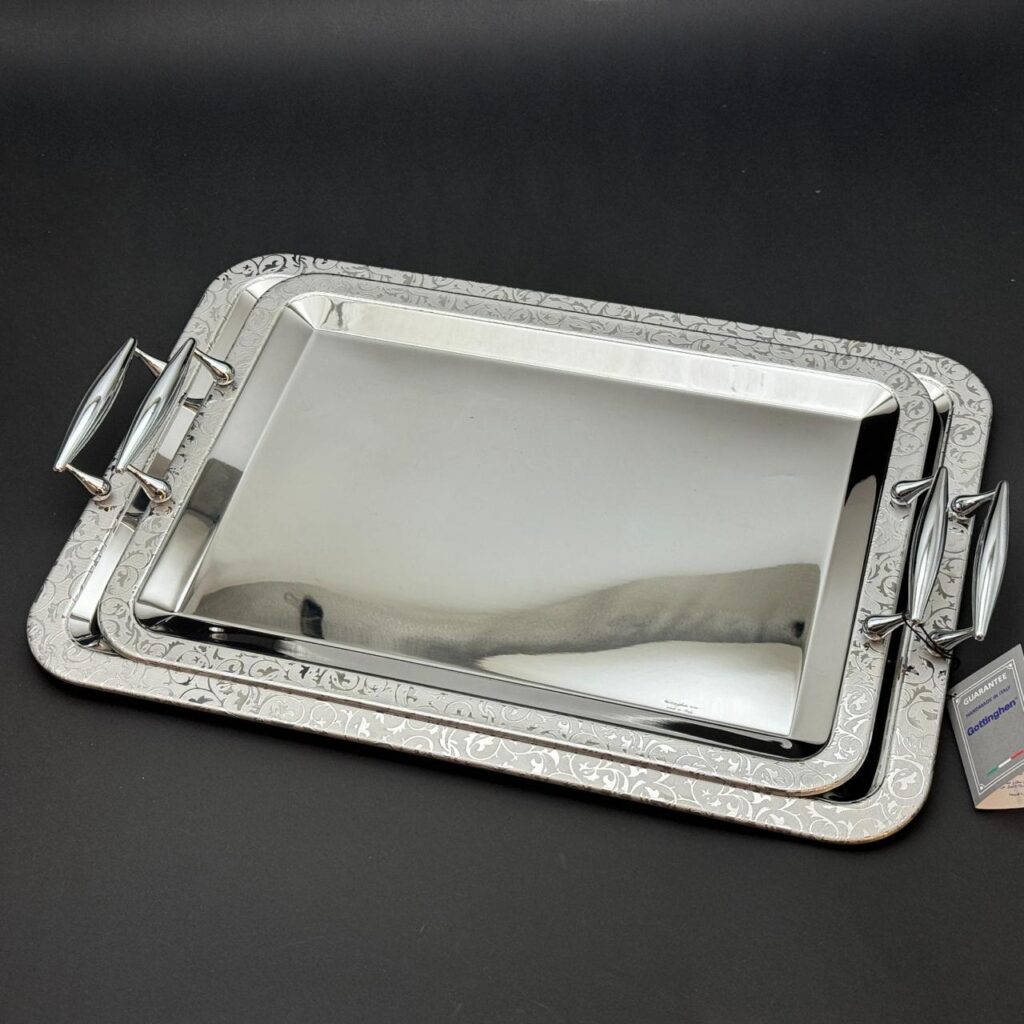 طقم صواني تقديم استانلس ايطالي 2 قطعه