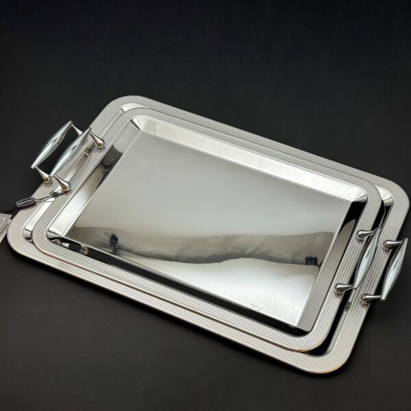 طقم صواني تقديم استانلس ايطالي 2 قطعه