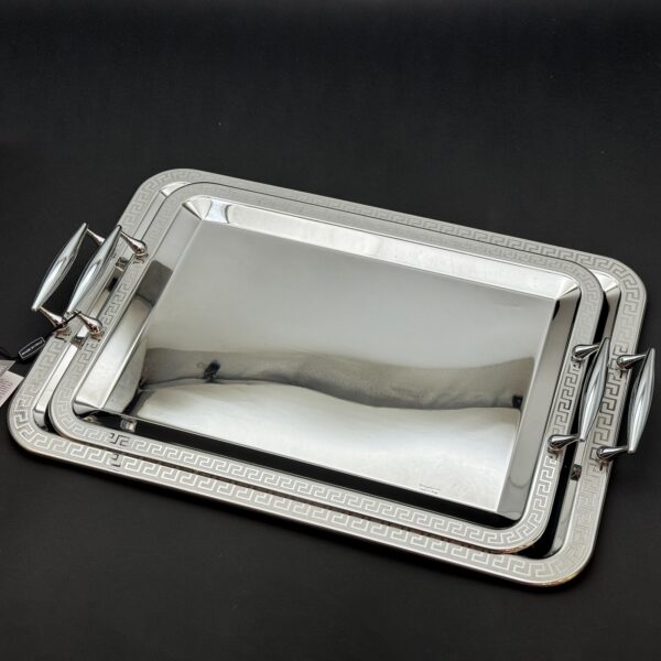 طقم صواني تقديم استانلس ايطالي 2 قطعه