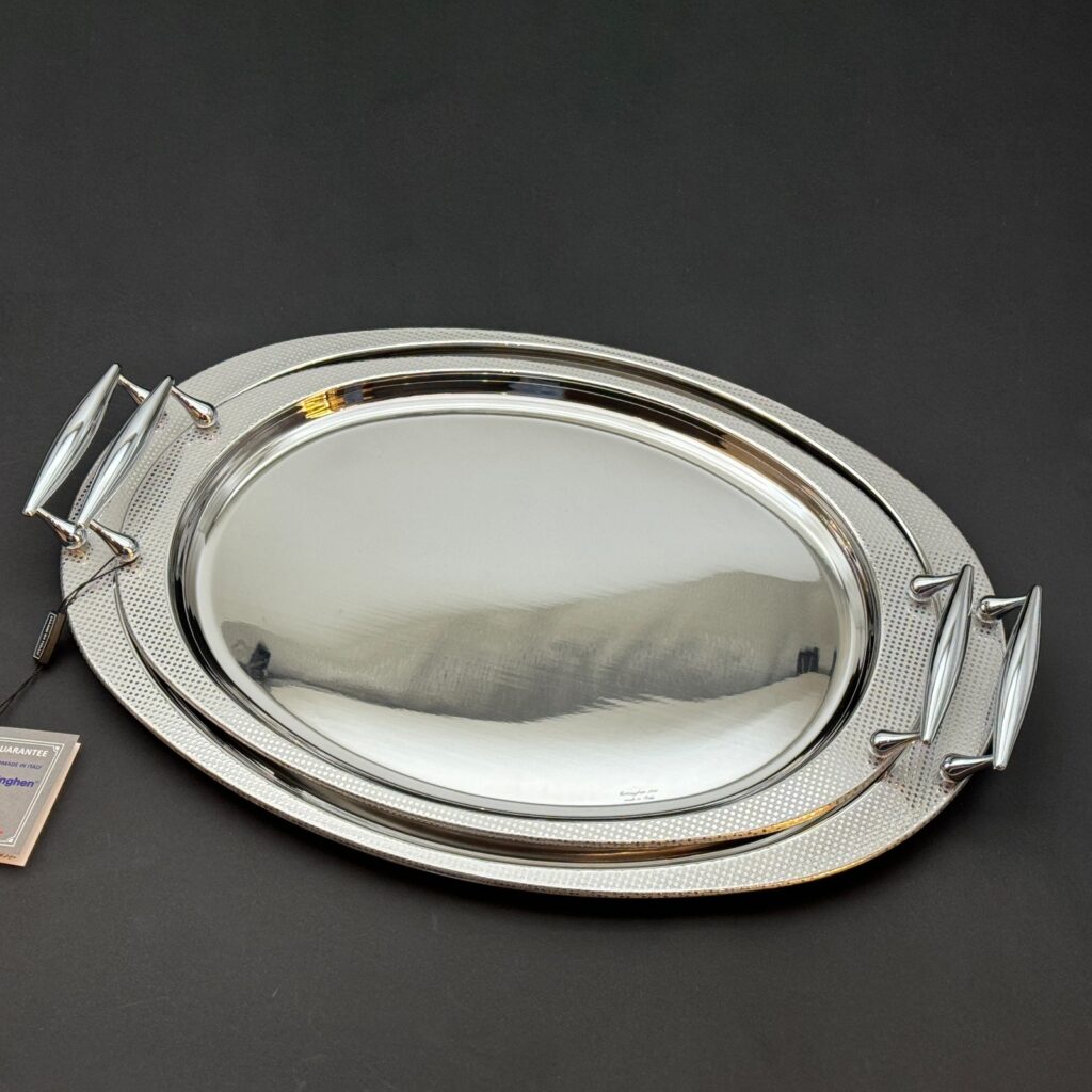 طقم صواني تقديم استانلس ايطالي 2 قطعه