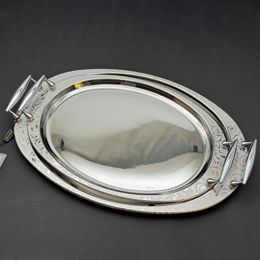 طقم صواني تقديم استانلس ايطالي 2 قطعه