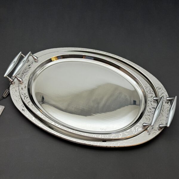 طقم صواني تقديم استانلس ايطالي 2 قطعه