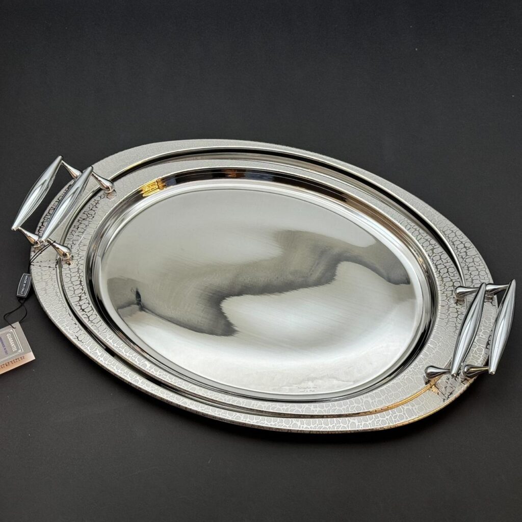 طقم صواني تقديم استانلس ايطالي 2 قطعه