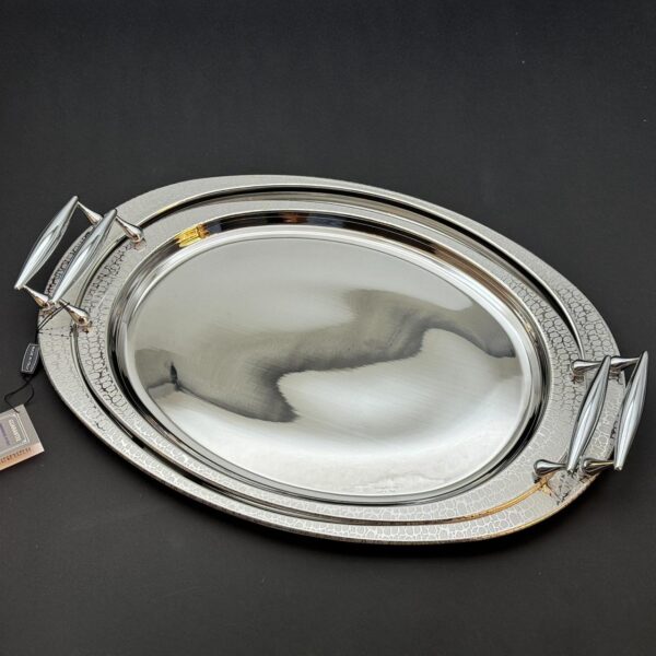 طقم صواني تقديم استانلس ايطالي 2 قطعه