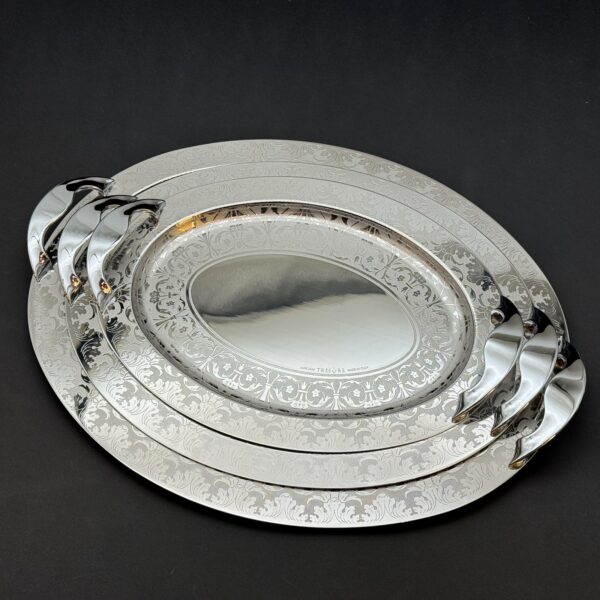 طقم صواني تقديم استانلس ايطالي 3 قطع