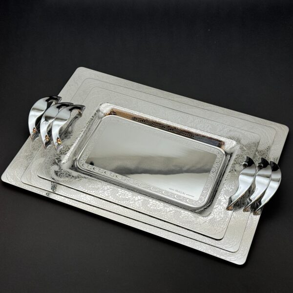 طقم صواني تقديم استانلس ايطالي 3 قطع