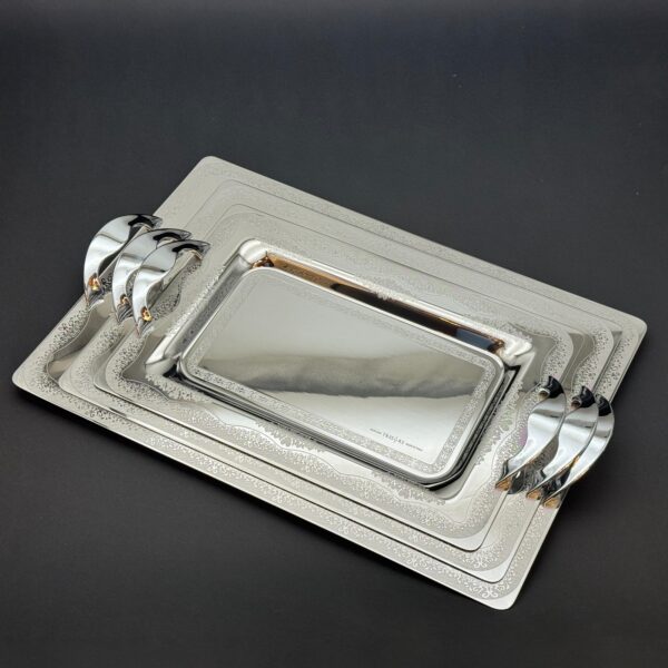 طقم صواني تقديم استانلس ايطالي 3 قطع