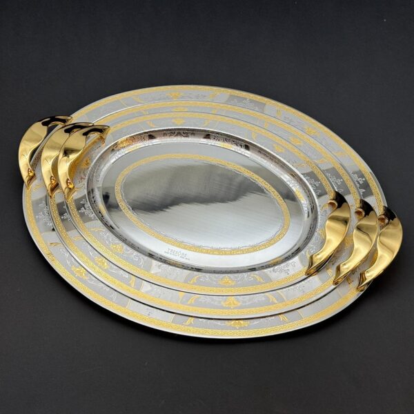 طقم صواني تقديم استانلس ايطالي 3 قطع