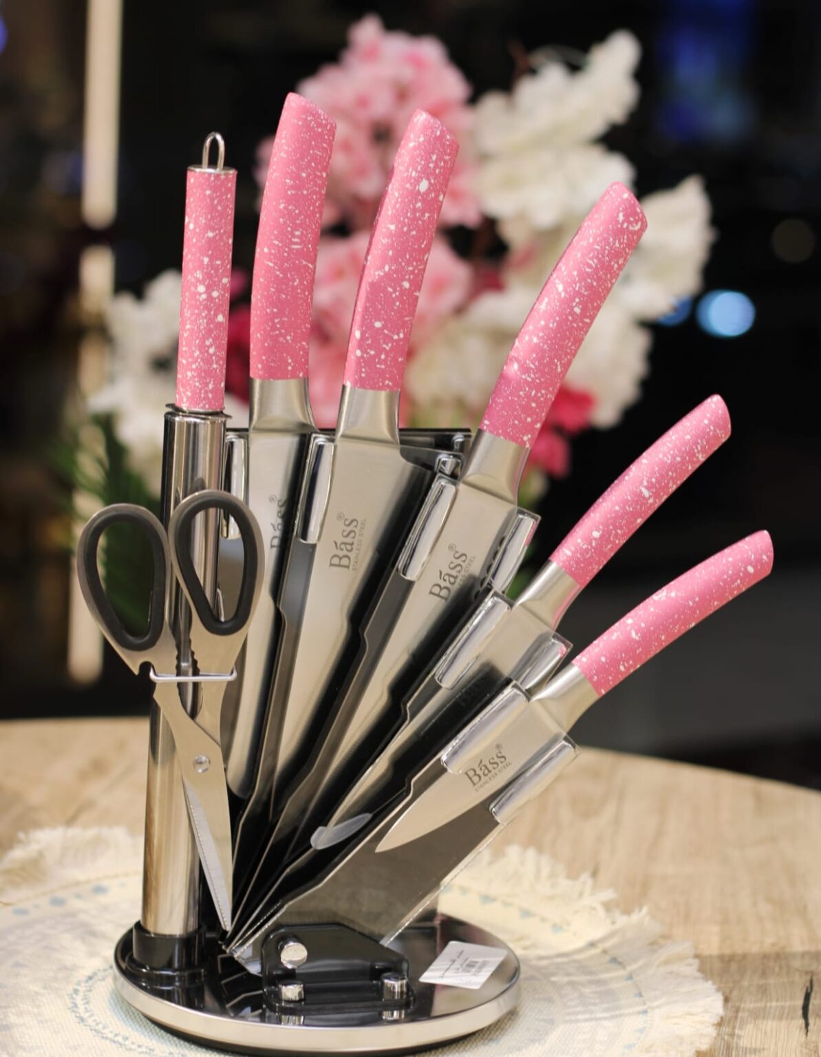 طقم سكاكين + حامل استيل 8 قطع