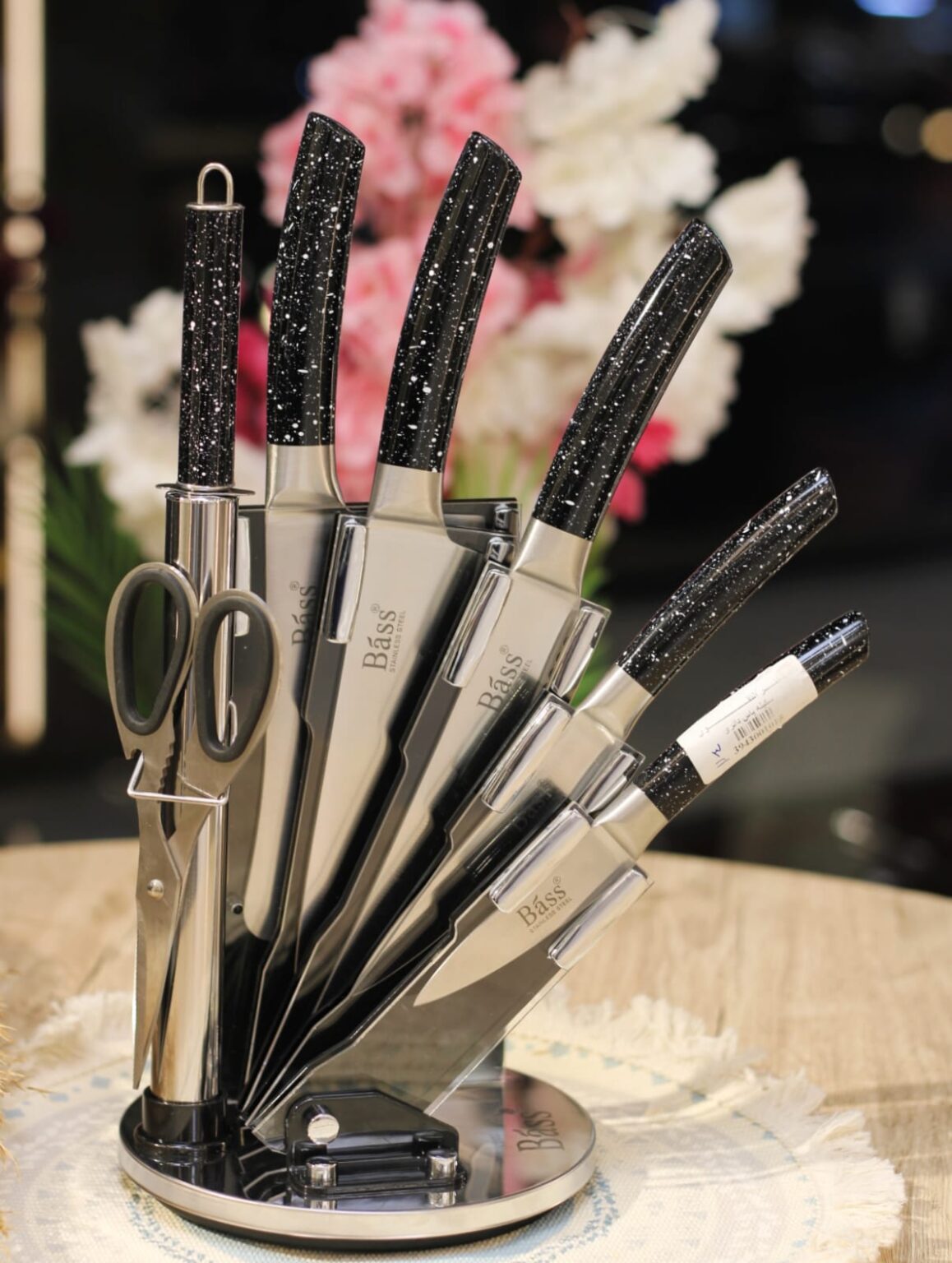 طقم سكاكين حامل استيل 8 قطع